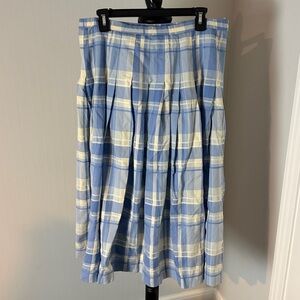 Vtg PENDLETON Skirt Blue Plaid Pleated 100% Wool USA Women's 18 EUC